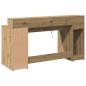 Preview: LED-Schreibtisch Artisan-Eiche 160x55x91 Holzwerkstoff