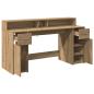 Preview: LED-Schreibtisch Artisan-Eiche 160x55x91 Holzwerkstoff