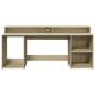 Preview: LED-Schreibtisch Sonoma-Eiche 200x55x91 cm Holzwerkstoff