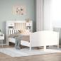 Preview: ARDEBO.de - Massivholzbett mit Regal ohne Matratze Weiß 135x190 cm Kiefer