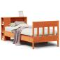 Preview: Massivholzbett mit Regal ohne Matratze Wachsbraun 75x190 cm