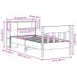 Preview: Massivholzbett mit Regal ohne Matratze Wachsbraun 75x190 cm