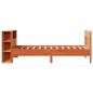 Preview: Massivholzbett mit Regal ohne Matratze Wachsbraun 75x190 cm