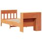 Preview: Massivholzbett mit Regal ohne Matratze Wachsbraun 75x190 cm