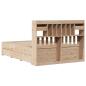 Preview: Massivholzbett mit Regal ohne Matratze 150x200 cm Kiefernholz