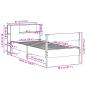 Preview: Massivholzbett mit Regal ohne Matratze Wachsbraun 75x190 cm