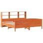 Preview: Massivholzbett mit Regal ohne Matratze Wachsbraun 200x200 cm