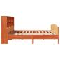 Preview: Massivholzbett mit Regal ohne Matratze Wachsbraun 200x200 cm