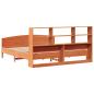 Preview: Massivholzbett mit Regal ohne Matratze Wachsbraun 200x200 cm
