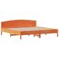 Preview: Massivholzbett mit Regal ohne Matratze Wachsbraun 200x200 cm
