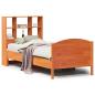 Preview: Massivholzbett mit Regal ohne Matratze Wachsbraun 90x200 cm