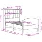 Preview: Massivholzbett mit Regal ohne Matratze Wachsbraun 90x200 cm