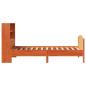 Preview: Massivholzbett mit Regal ohne Matratze Wachsbraun 90x200 cm