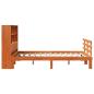Preview: Massivholzbett mit Regal ohne Matratze Wachsbraun 160x200 cm