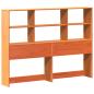 Preview: Massivholzbett mit Regal ohne Matratze Wachsbraun 160x200 cm