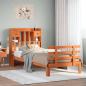 Preview: ARDEBO.de - Massivholzbett mit Regal ohne Matratze Wachsbraun 100x200 cm