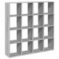 Preview: Bücherregal Grau Sonoma 137,5x29x137,5 cm Holzwerkstoff