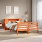 Preview: ARDEBO.de - Massivholzbett mit Regal ohne Matratze Wachsbraun 140x190 cm