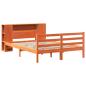 Preview: Massivholzbett mit Regal ohne Matratze Wachsbraun 140x190 cm
