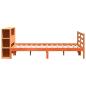 Preview: Massivholzbett mit Regal ohne Matratze Wachsbraun 140x190 cm
