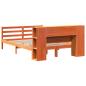 Preview: Massivholzbett mit Regal ohne Matratze Wachsbraun 140x190 cm