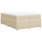 Preview: Boxspringbett mit Matratze Creme 160x200 cm Stoff