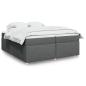 Preview: ARDEBO.de - Boxspringbett mit Matratze Dunkelgrau 200x200 cm Stoff