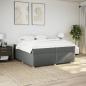 Preview: Boxspringbett mit Matratze Dunkelgrau 200x200 cm Stoff