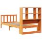 Preview: Massivholzbett mit Regal ohne Matratze Wachsbraun 100x200 cm