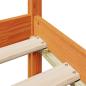 Preview: Massivholzbett mit Regal ohne Matratze Wachsbraun 100x200 cm