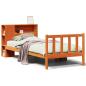 Preview: Massivholzbett mit Regal ohne Matratze Wachsbraun 75x190 cm