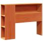 Preview: Massivholzbett mit Regal ohne Matratze Wachsbraun 75x190 cm