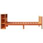 Preview: Massivholzbett mit Regal ohne Matratze Wachsbraun 75x190 cm