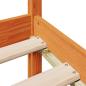 Preview: Massivholzbett mit Regal ohne Matratze Wachsbraun 75x190 cm