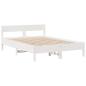 Preview: Massivholzbett mit Regal ohne Matratze Weiß 140x200 cm Kiefer