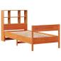 Preview: Massivholzbett mit Regal ohne Matratze Wachsbraun 100x200 cm