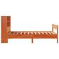 Preview: Massivholzbett mit Regal ohne Matratze Wachsbraun 100x200 cm