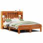 Preview: Massivholzbett mit Regal ohne Matratze Wachsbraun 160x200 cm