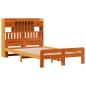 Preview: Massivholzbett mit Regal ohne Matratze Wachsbraun 135x190 cm