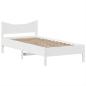 Preview: Massivholzbett ohne Matratze Weiß 75x190 cm Kiefernholz