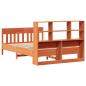 Preview: Massivholzbett ohne Matratze Wachsbraun 150x200 cm Kiefernholz