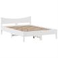 Preview: Massivholzbett ohne Matratze Weiß 140x190 cm Kiefernholz