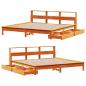 Preview: Massivholzbett mit Regal ohne Matratze Wachsbraun 180x200 cm