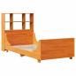 Preview: Massivholzbett mit Regal ohne Matratze Wachsbraun 100x200 cm