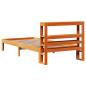 Preview: Massivholzbett ohne Matratze Wachsbraun 75x190 cm Kiefernholz