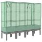 Preview: Hochbeet mit Gewächshaus-Aufsatz Rattan-Optik 160x40x140 cm