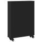Preview: Aufbewahrungswagen Schmal Schwarz 48x13x68 cm Holzwerkstoff