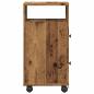 Preview: Badschrank Schmal mit Rollen Altholz-Optik Holzwerkstoff