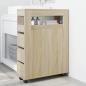 Preview: Schmaler Badschrank mit Rädern Sonoma-Eiche Holzwerkstoff
