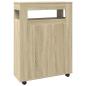 Preview: Schmaler Badschrank mit Rädern Sonoma-Eiche Holzwerkstoff